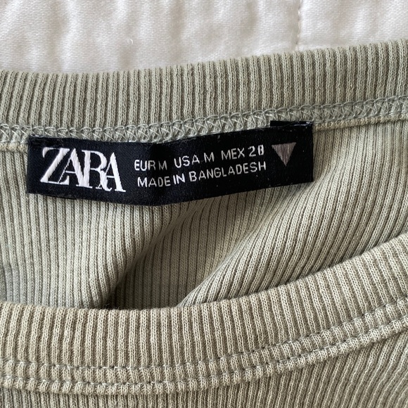 Zara Sage Ribbed Crop Top - Picture 2 of 2